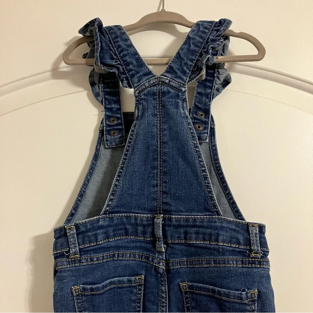 Wonder Nation Girls Denim Overalls Ruffle Details Adjustable Straps Sz‎ 4T